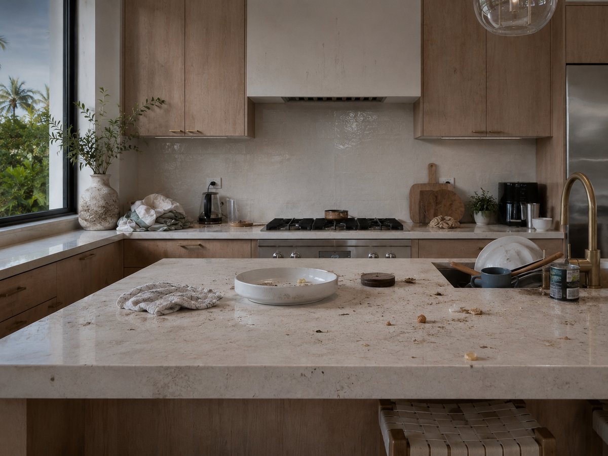 Kitchen before cleaning
